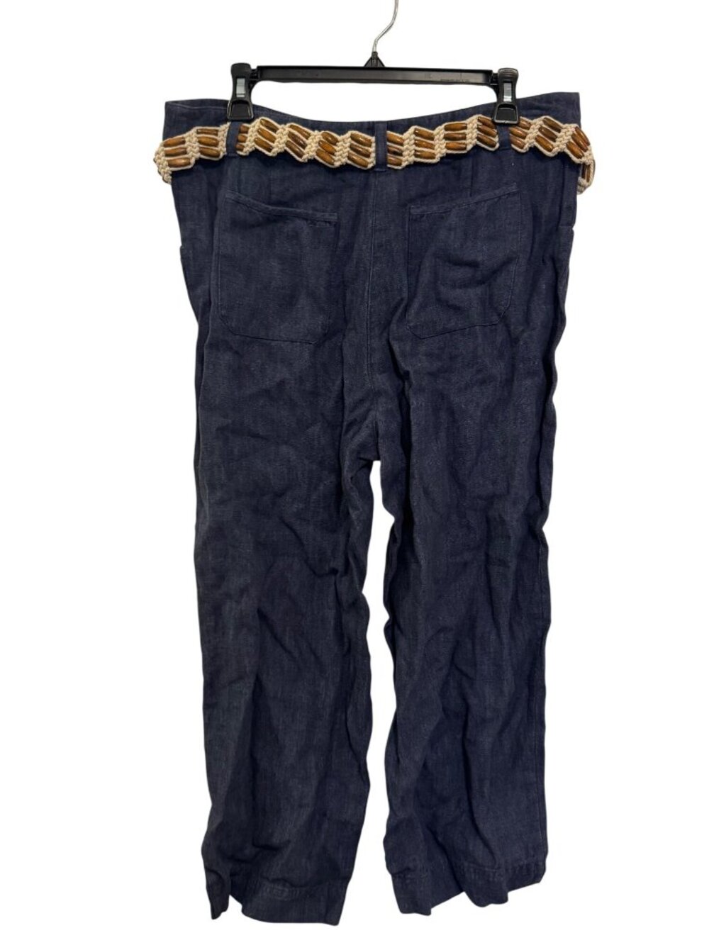 Charter Club Katherine Fit Womens Cropped Linen Pants Indigo Size 12 NWT - Picture 2 of 8